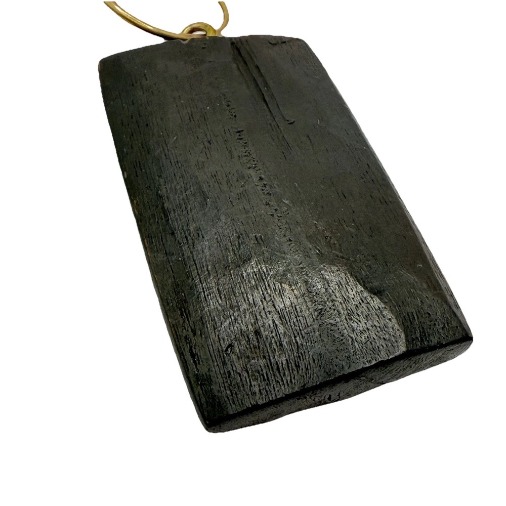 Vintage Hand Carved Brown Wooden Pendant Keychain Bag Charm Soweto South Africa - Picture 8 of 9
